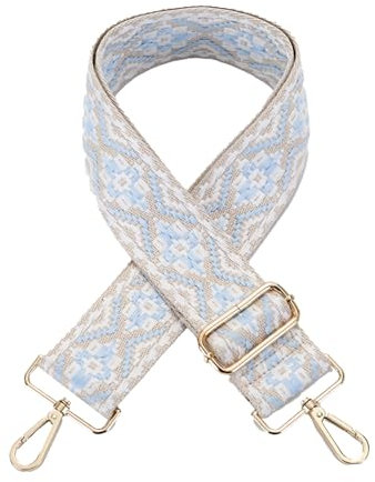 Bunt Schultergurt für Taschen, Verstellbarer Schultergurt, Längenverstellbarer 80-130cm, Taschenriemen Zubehör für Schultertasche, Crossbody Bag, Handtaschen, DIY Zubehör (Light Blue, Breite 5cm)