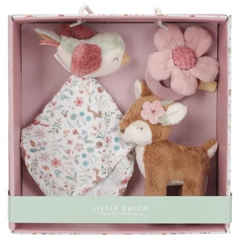 Little Dutch 9015 Geschenkset 3-teilig (Schmusetuch, Greifling, Stofftier) - Fairy Garden