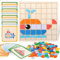 Kaisibum Mosaik Holzpuzzle, Mosaikspiel Tangram Montessori Bausteine mit 137 geometrischen Formen und 20 Designkarten, Puzzle als Spielzeug ab 3 Jahren Junge und Mädchen