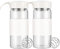 BNCWCQZ Botella mezcladora pequeña de vidrio, 16 onzas, sin BPA, sin olor, con bola mezcladora 304SS y cepillo de limpieza extraíble para fitness y batidos de proteínas (blanco, 2 unidades)