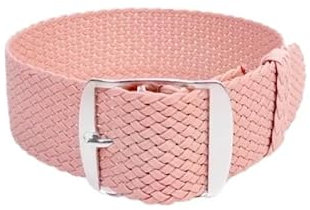 ClassicWatchStraps Perlon Uhrenarmband | Rosa - 14 mm - Schließe: Silber Gebürstet | Nylon | Ersatz-Armband