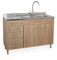 Yellowshop - Mobile cucina sottolavello a 2 ante e cassettiera cm 120 effetto legno Rovere Well componibile con lavello inox e scolapiatti Basic (Sottolavello con lavello piano SX)