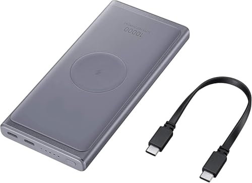 Powerbank compatibile con Samsung, Apple, Iphone, Smartwatch ecc. Wireless, Grigio, USB-C, 10000 mAh, Ricarica Rapida a Due Vie, Compatto e Portatile
