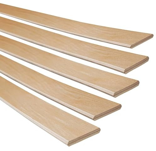 BDW Flex - 5/10 Stück Federholzleisten, Lattenrost, Buchenholzstreifen für Matratzen, Rolllattenrost 53 mm x 8 mm, Längen: 695/795/895 mm (5, 795mm)