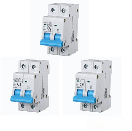 gloca Interruttore Magnetotermico Automatico 2P 220V 6KA 2 Moduli DIN (32 Ampere, 3)