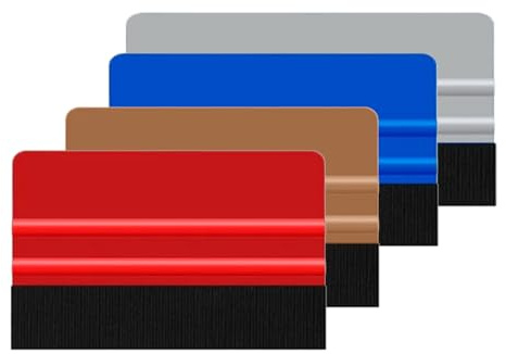 4 Stück Youzzei Rakel für Folie, Folienrakel mit Filzkante, Kunststoff Filz Rakel mit Filzkante Verklebung von Folie Wandtattoo,Fensterfolie Tönungsfolie Rakel für Auto