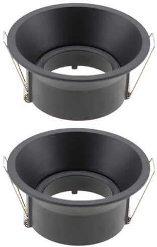 Fegtrtyoa White/Black Adjustable Round Square Recessed MR16 Ceiling Light Fixtures Spot Light Frames Black