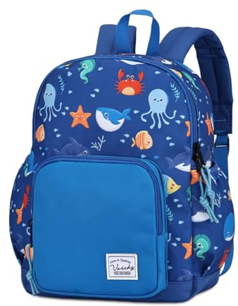 VASCHY Sac à Dos Enfant, Léger Cartable Filles Garcons Primaire Maternelle 4-6 Ans Imperméable Mignon Sac à Dos Fille Garçon pour A4 Dossier Préscolaire Voyage avec Sangle de Poitrine