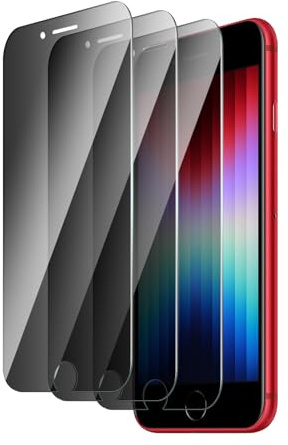 QZYWIKA 3 Stück, für iPhone SE 2020/SE 2022/6/7/8 Display schutzfolie Hohe berührungsempfindlichkeit, Gehärtetem glas antispy folie, 9H Härte Anti-Kratzer, Sichtschutz, Stoßfest Langlebig