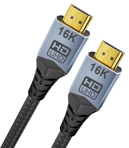 CABLAPTOP cavo hdmi 2 metri,Cavo 16K HDMI 2.2, cavo Hdmi 96Gbps ad alta velocità, 16K@60Hz, 8K @120Hz, 4K@240Hz/120Hz, HDR10+ ARC eARC HDCP 2.3 compatibile con HDMI 2.1/2.0/1.4, per PS5 4 PC Monitor
