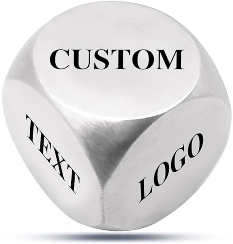 Individuell Gestaltete Würfel aus Edelstahl, Lasergravur, Personalisierte Würfel mit Eigenem Text, Spielwürfel als Geschenk für Zum Valentinstag, Zur Hochzeit, Zu Weihnachten, Zum Geburtstag