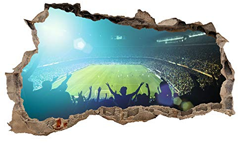 3D Wandtattoo Mauerloch Wandsticker Wandaufkleber Durchbruch Fußball selbstklebend H 60 x B 100 Schlafzimmer Wohnzimmer (WL27)