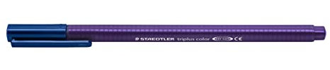 STAEDTLER Filzstifte triplus color, malve dunkel, dreikant, stabile, eindrucksichere Spitze, Linienbreite ca. 1 mm, kindgerecht, Made in Germany, 10 malve dunkel fibre-tip pens im Kartonetui, 323-69