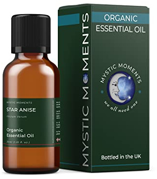 Mystic Moments | Organic Star Anise Essential Oil | 30ml | Illicium verum gives a warm sweet spicy aroma for diffusers, oil blends and fragrance formulations.