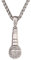 U7 Cute Necklaces Eboys Rock n Roll Music Jewellery Microphone Novelty Pendant Hip Hop Rhinestone Necklace For Teen Girls