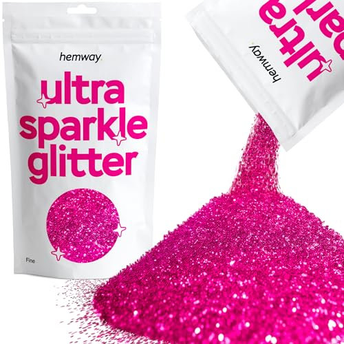 Hemway Ultra Sparkle Glitter - Dark Rose Pink | Fine Metallic Flakes for Resin & Epoxy Crafts | Supplies for Tumblers, Festival, Hair, Face, Body, Eye & Nail Art Decoration | 100 g