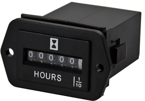 Jayron JR-HM002 Contaore Meccanico DC 6-80V per Apparecchiature Alimentate a Corrente Continua come Carrelli da Golf,Generatore, ATV,Tosaerba e Qualsiasi altra Attrezzatura Alimentata a Batteria