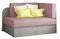 MOEBLO Schlafsessel, Sofa mit Schlaffunktion und Bettkasten,Couch für Kinderzimmer, Schlafsofa Schaumstoff Sofagarnitur Polstersofa - Raisa (Rosa +Grau (Omega91+Omega 02))