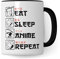 Eat Sleep Anime Repeat Tasse cadeau Anime