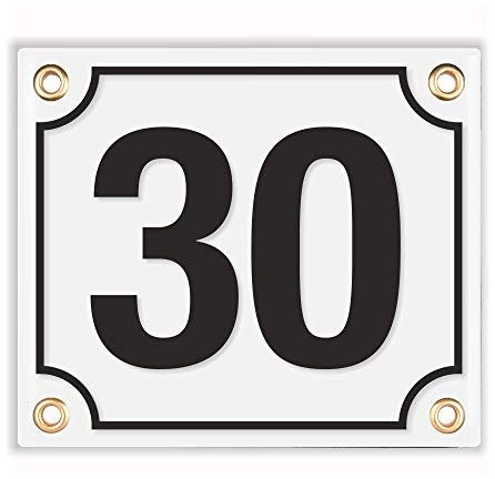 Placas de Dirección – Ceramica Numeros Casa Exterior Personalizada – 12x14 cm - Blanco