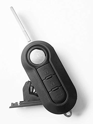 FOBTRONICS New 3 Button Remote Car key Shell Fob Case For FIAT 500 abarth Panda Punto Bravo 2 Ducato Tipo Doblo 500x 500l 500e Freemont Boxer Relay Ypsilon Delta Musa Auto + Blade A45