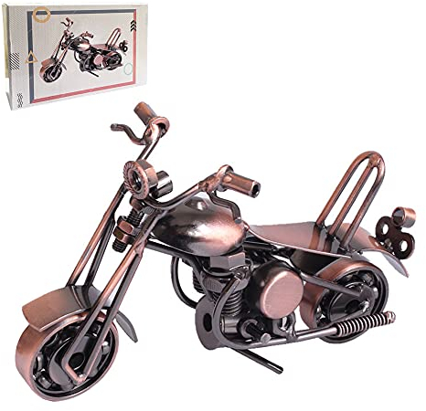Huture Deko Motorrad Vintage Eisen Kunst Motorrad Metall Deko Geschenk Motorrad Modell Sammlereisen Skulptur Dekoration Motorrad oder als lustige Geschenkidee Art Dekoration Ornamente für Home Office