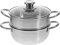Hemoton Olla apilable para cocinar al vapor con tapa de cristal, 2 recipientes, acero inoxidable, vaporera y vaporera, diámetro de 18 cm