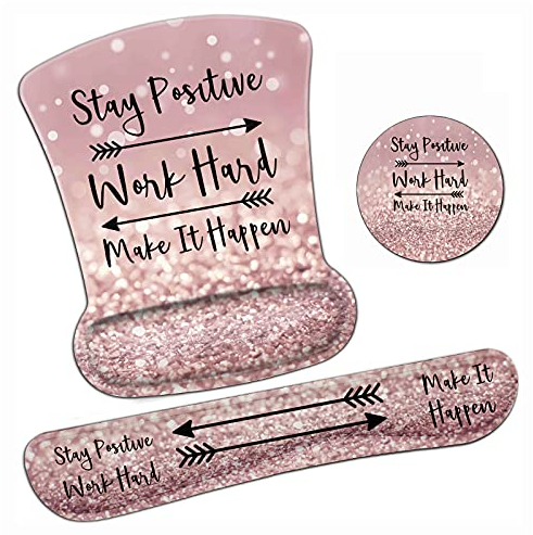 Ergonomisches Mauspad mit Handgelenkstütze, Gel- und Tastatur-Handgelenkauflage, Gaming und Büro, bequem und Schmerzlinderung + Untersetzer