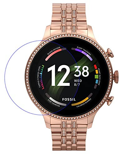 Disscool Protector de pantalla de vidrio templado compatible con Fossil para mujer 42mm Gen 6 anti arañazos