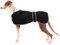 Geyecete - Windhund Warmer wintermantel, Hundemantel mit Dickes Steppfutter, verstellbaren Outdoor Hundejacke mit Geschirr Loch für mittel große Windhunde Whippet Lurcher Saluki -Schwarz-XL