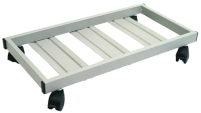 Tecnokit: Pflanzenroller rechteckig aus Stahl, Untersetzer mit Rollen, Cotto oder Aluminium, erhältlich in 3 verschiedenen Größen (80x35, Aluminium)