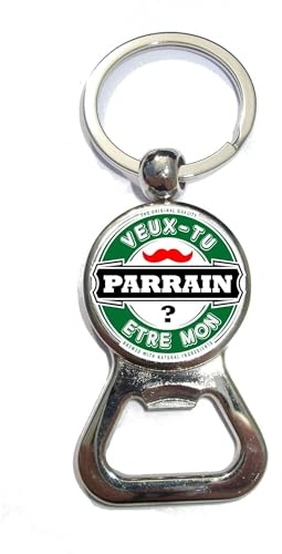 Porte clé décapsuleur Veux-tu être mon parrain? cadeau parrain, baptème demande, marraine