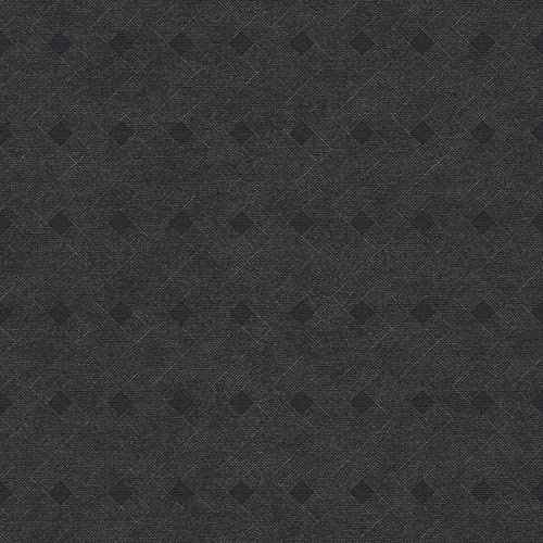 Papier peint noir géométrique ethnique pour salon | Tapisserie noire graphique moderne | Papier peint intissé chambre adulte