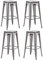 Duhome Barhocker Eisen Barstühle 4er Set, Sitzhöhe 76cm Tresenhocker, Stapelbar Metall Bistrohocker mit Fußstütze im Industry Design, Metallic