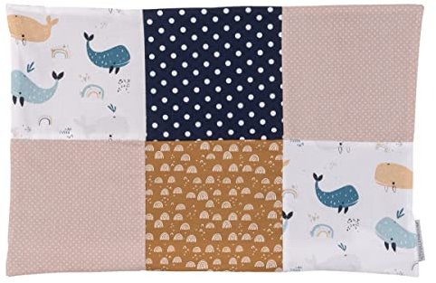 ULLENBOOM ® Kissenbezug 40x60 Kinder & Baby Wale (Made in EU) - Kopfkissenbezug aus Baumwolle mit Reißverschluss, Bezug auch für Dekokissen geeignet, Motiv: Sterne, Patchwork Design