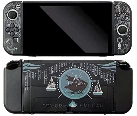 Eamily The Legend of Zelda: Breath of The Wild Custodia Compatibile Con Nintendo Switch OLED, Cover Dockable, Custodia Ergonomica In TPU Grip Per Joycon, Set Sparkle Skin