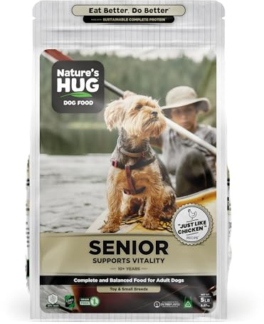 Nature's HUG Hypoallergenic Dry Dog Food for Senior Toy & Small Breeds – Complete & Balanced Nutrition, Sensitive Stomach Support, High-Protein, Grain Free – 5lb