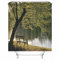 EHOMERY Duschvorhang Joker Badevorhang Dusche Holzstuhl Unter Dem Baum Polyester Grün Rostfreie Ösen Und 12 Hakenringe, 140X180Cm