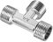 M METERXITY Tuyau Raccord Té - 3 Voie Union Raccord, Nickel -Plaqué Cuivre Tuyau Raccord, Appliquer à Air Eau Gaz Tuyau, (G1/2 Mâle Filetage, Argent)