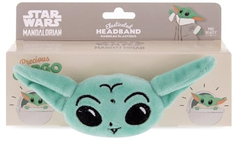 MAD Beauty Star Wars Mandalorian Grogu Baby Yoda Stirnband | Hält Haare während der Schönheitsroutine verstaut | Tierversuchsfreie Kosmetik | Hautpflege-Geschenke für Frauen, Erwachsene und Kinder