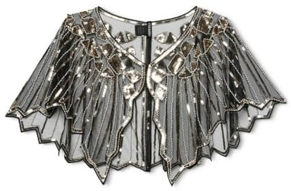 STEVE MADDEN Damen Bolero mit Pailletten Pashmina-Schal, Schwarz, Einheitsgröße