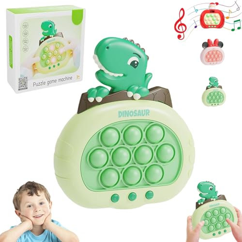 Light Up Pop it,Quick Push Bubble,Electronic Poppet Game Sensory Fidget Toy for Autism,Puzzle Pop Game Controller Dinosaur Push Button Toy for Boys Xmas Gift