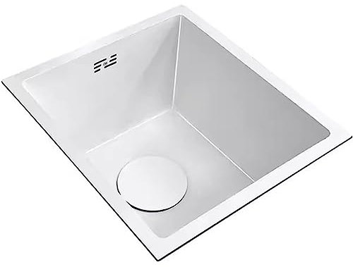 Fregadero De Cocina Blanco Fregadero De Acero Inoxidable Fregadero Bajo Encimera Fregadero De Barra Fregadero Pequeño De Esquina De Café/45X40X20Cm