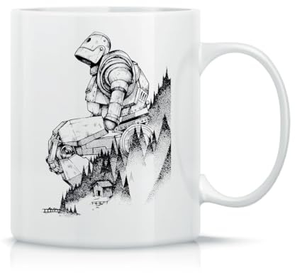 Iron Giant Robot In Forest Classic Magic Ceramic Tea Cup White Black Pink 330 ml