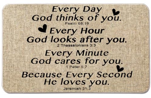 NYDECOR Bauernhaus-Fußmatte mit christlichem Willkommensgruß, Bibelvers Gott, 43,2 x 71,1 cm, rutschfest, für drinnen und draußen