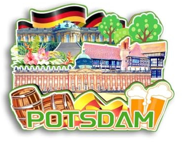 Quwsne Kühlschrankmagnet Potsdam Deutschland Kühlschrankmagnet Stadt Reise Souvenirs Touristengeschenke 3D klassische Sehenswürdigkeiten handgefertigt Handwerk Heimdekoration - 1414