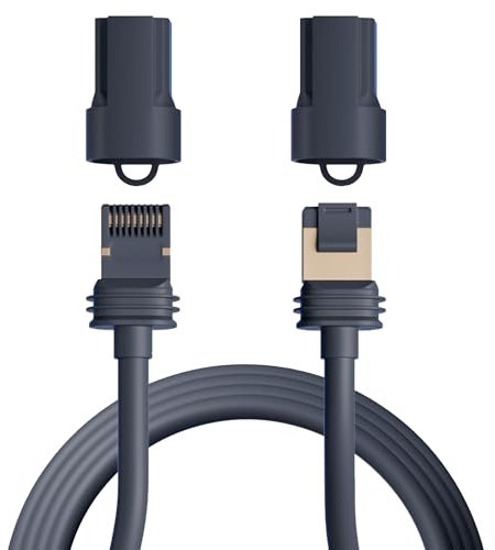 RVMARINEPAT Starlink Cable for Gen 3 & Mini 15FT/5M Replacement Ethernet Cable Waterproof Standard V3 Extension Cable Gray