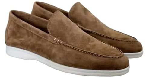 eimeinuosy Mocasines de gamuza para hombre, mocasines sin cordones para hombre, zapatos de vestir de verano, ligeros y transpirables, mocasines planos, informales, para conducir, caminar, zapatos