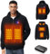 seenlast Sweat à Capuche Zippé Chauffante, Sweat Chauffant Hommes Femmes avec Batterie Incluse,Manteau Chauffante avec 6 Zone de Chauffage 3 Niveau de Température, Chaude Hiver Légers Veste Manteaux