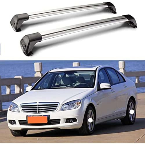 2 Stück Aluminium Dachträger Relingträger Dachgepäckträger- Alu Relingträger für Benz C Class W204 4 Door Sedan 2007-2014